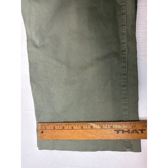 Daily Ritual Wide Leg Green Khaki High‎ Rise Cropped Pants Womens Size 12 - Picture 8 of 8